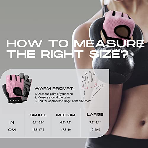 Lifect Essential Breathable Workout Gloves, Weight Lifting Gloves With Curved Open Back, For Powerlifting, Gym, Crossfit, Women And Men (Pink, Medium) #TOP2