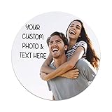 Mouse Pad Custom Personalized Photo Picture & Text Neoprene Office Supplies & Gaming Computer Desk Accessories Round Shape