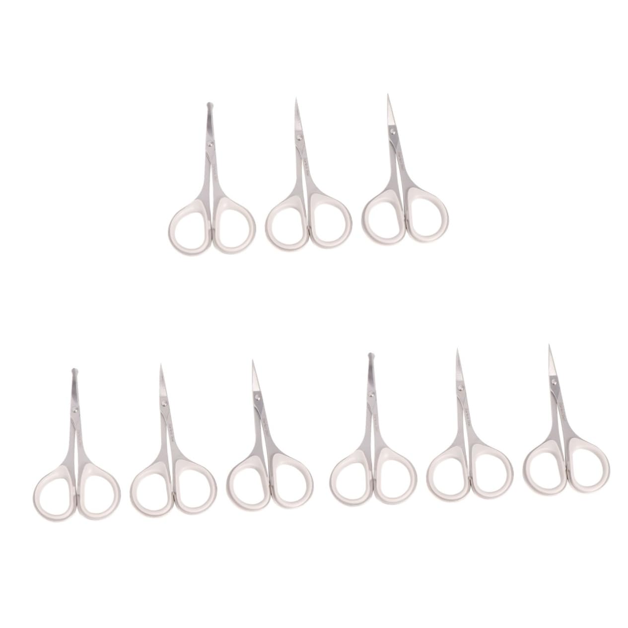 Beaupretty 9 Piezas Recortador De Pelo De La Nariz Tijeras De Cejas Tijeras De Vello Facial -tijeras Puntiagudas Cortapelos Para Orejas Cizalla Para Pelos De Las Orejas Tijeras De Uñas Rostro