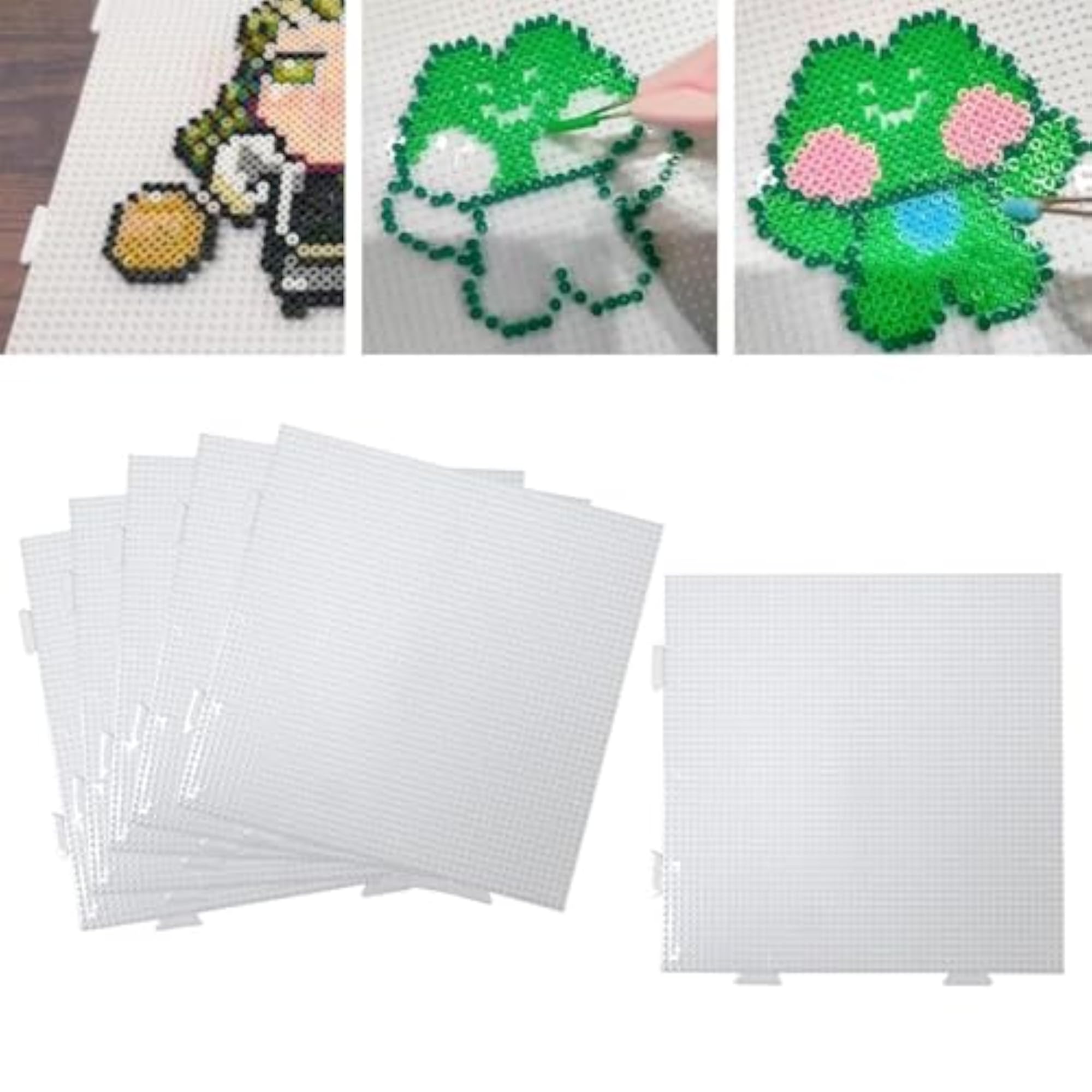 6Pcs Fuse Beads Pegboards for DIY Craft Projects