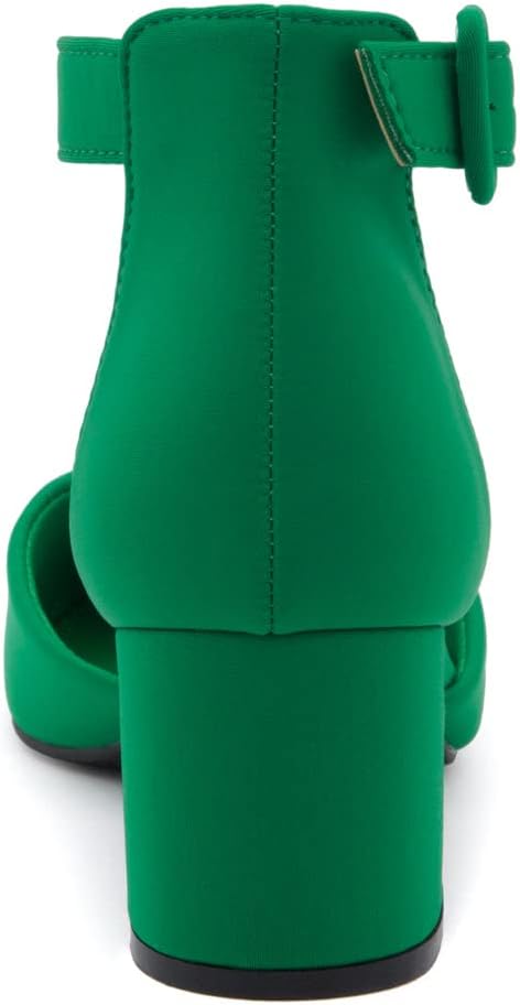 Shoe Land Closed Toe Heels for Women – 2.25 Inch Low Block Pumps for Office | Pointed Toe Chunky Dress Heels with Ankle Strap | Comfy Womens Business Casual Shoes - Image 5