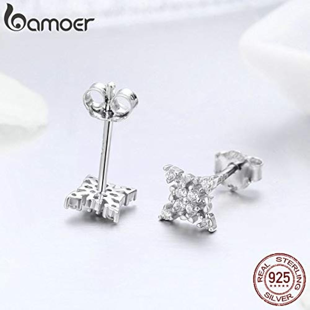 Amazon.com: NewL 925 Sterling Silver Dazzling CZ Geometric