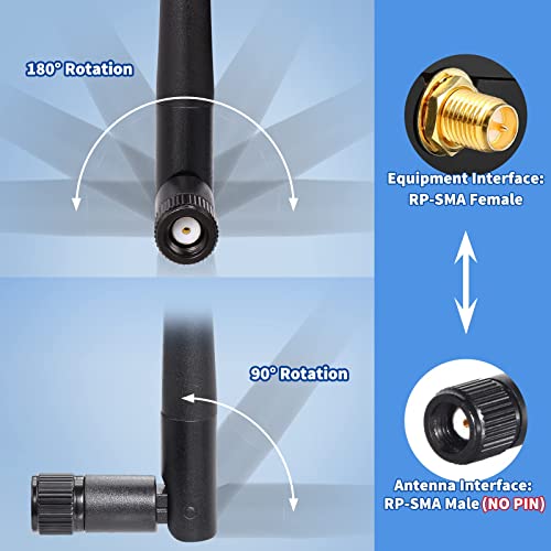 Image of Bingfu Dual Band WiFi 2.4GHz 5GHz 5.8GHz 3dBi MIMO RP-SMA Male Antenna (4-Pack) for WiFi Router Wireless Network Card USB Adapter Security IP Camera Video Surveillance Monitor
