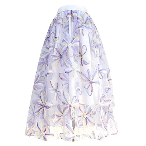 Jupe midi plissée en tulle Hdhdeueh, taille haute élégante pour femme style 02 taille 52
