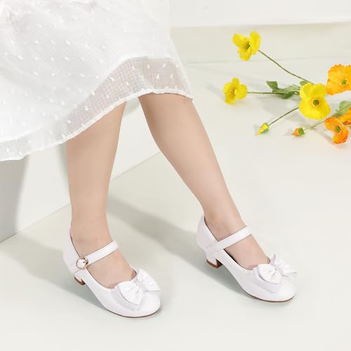 Image of PANDNAINJIA Girls Dress Shoes Toddler Heels Mary Jane Pumps