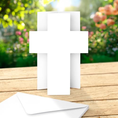 Cartes pop-up croix Katy Sue blanches avec enveloppes pour célébrations - 3
