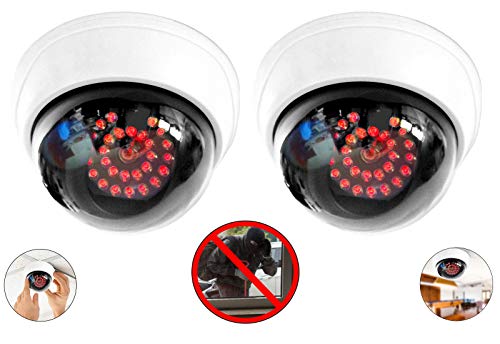 2 caméras dôme professionnelles factice avec 25 LED IR en acier avec objectif de surveillance vidéo Cover