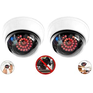 2 x professionele domcamera’s dummy met 25 LED IR stalen camera dummy met lens videobewaking goederen beveiliging