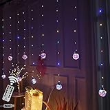 Obrecis Wishing Ball Curtain Twinkle Starry Light 8 Modes USB Remote, Led Window Curtain String...