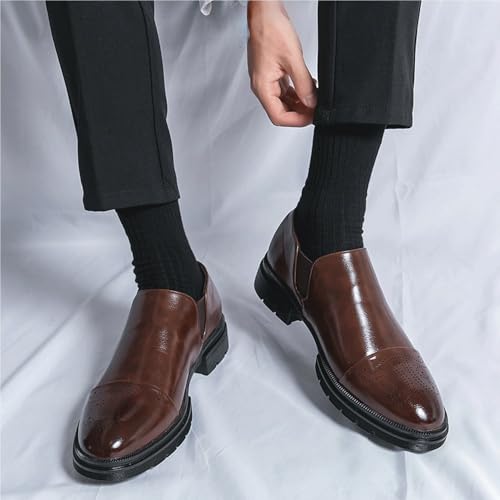 Mens Lace Up Dress Shoes Business Formal Oxfords British Groom Wedding Work Shoes Spring Autumn2