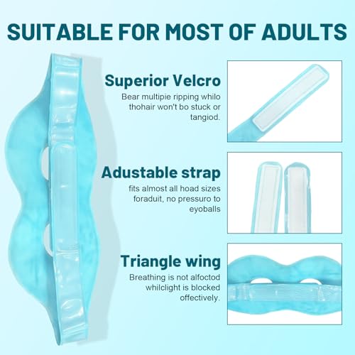 Kühlmaske Gesicht, Kühlmaske Gesicht und Kühlende Augenpads, Augenmaske kühlend, Kühlmaskegeschwollene Augen,Wiederverwendbare Kalte Augenmasken,iederverwendbar mit 2x Augen Kühlpads
