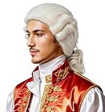 Kavsni Colonial Wig George Washington Historical Costume Wig for Halloween, Cosplay,Mens Wig for Judge, Founding Father Wig for Theme Parties