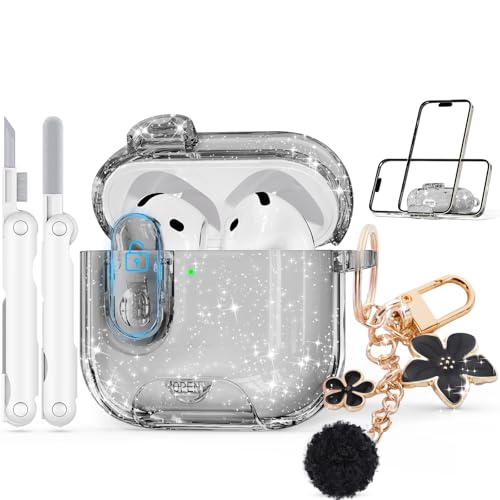 Image of for AirPods 4 Case 2024 with Safety Lock,Glitter Black