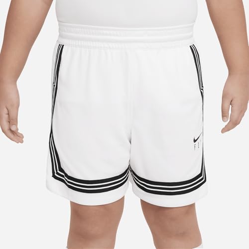 Nike Dri-FIT Fly Crossover Big Kids' (Girls') Basketball Shorts (Extended Size) (White/Black, DD9151-100) Size Large Plus2