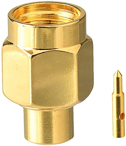Image of SMA Solder Male Plug Connector Straight for RG402 .141 Semi-Rigid Cable 50 Ohm (10 PCS)