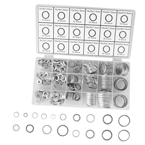 MUCKLILY Gasket Automotive 450pcs Aluminum Sealing Rings Socket Sealing Gasket Set Anti-Oil Leakage