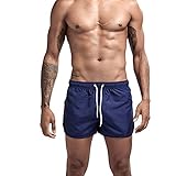 iiniim Herren Badehose Slip Bikini Briefs Schwimmhose mit Kordelzug Männer Tanga Bikini Slips Bottom Unterwäsche Dunkel Blau Shorts XXL