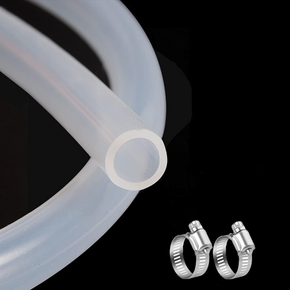 JUNZHIDA Silicone Tubing 1/2 Inch ID X 5/8 Inch OD Silicone Rubber Tube Food Grade for Pump Transfer, Homebrew Tube 10ft