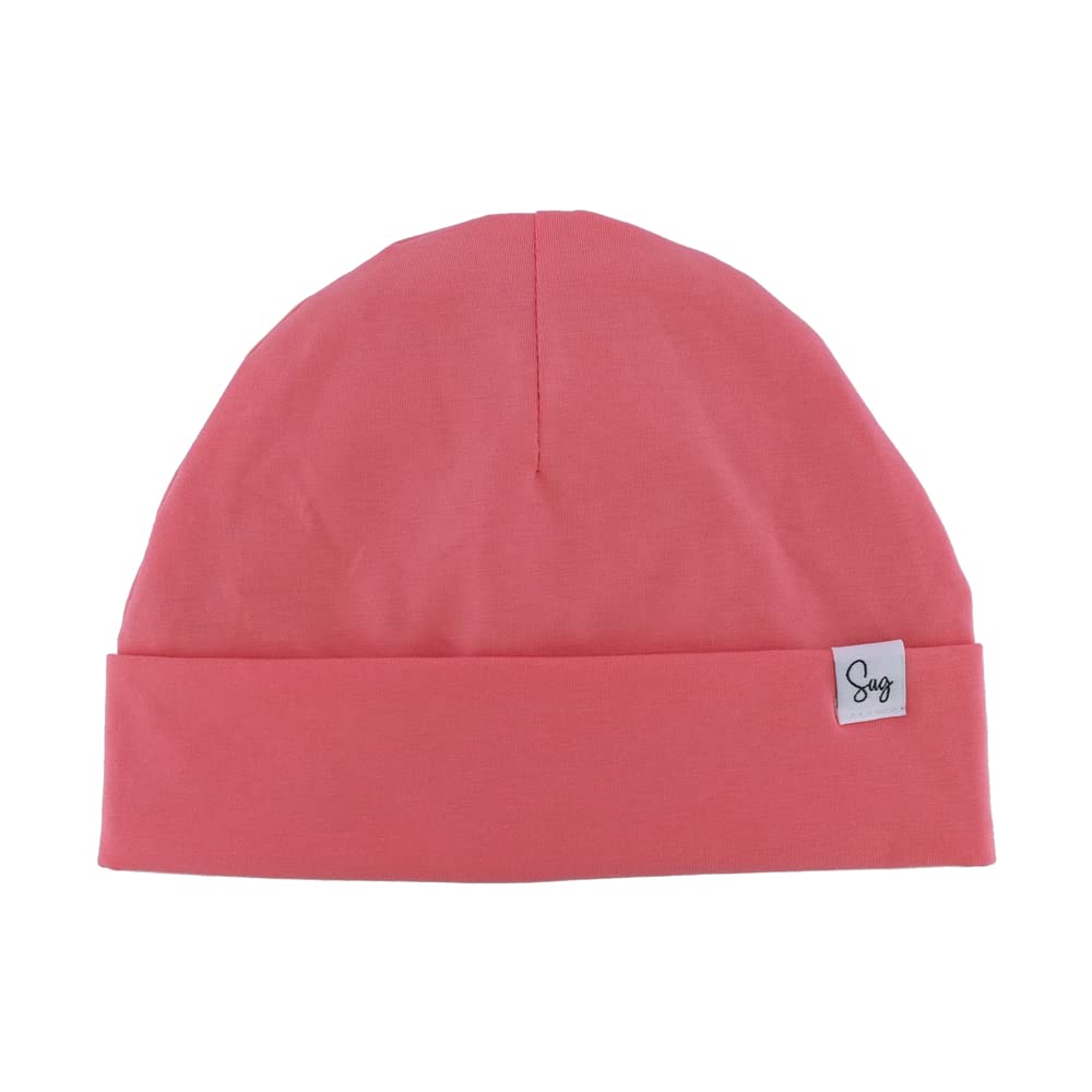 Sugarmelon Lightweight Jersey Beanie Hat for Newborn Baby Boys Girls Silky Satin Lined Hats Bonnet Toddler Infant Little Kids Beanies Caps (6-24M,Orig Watermelon)