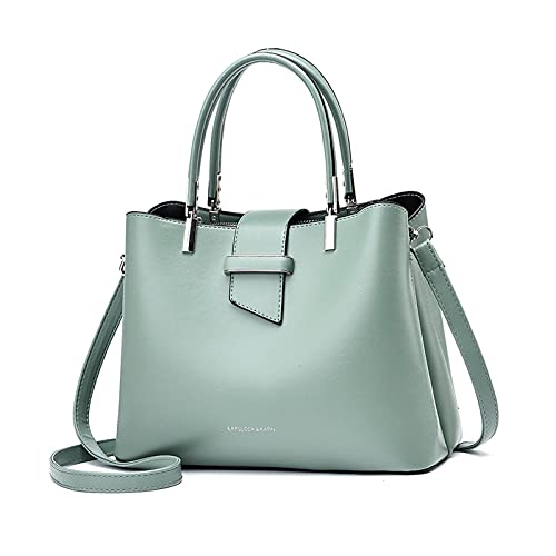 Sac à main vert en cuir PU pour femme avec poignée supérieure et bandoulière
