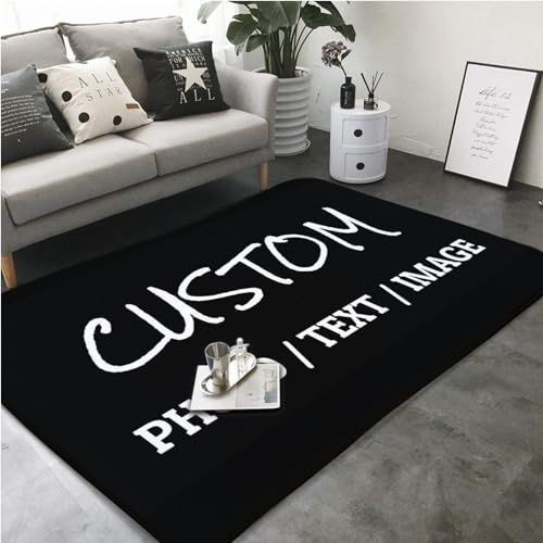 CCZUIML Custom Rug Personalized Area Carpet Add Your Logo Image Text Photo, Anti Slip Washable Door Mat Decorative for Bedroom Living Room Office Garden Balcony Bath