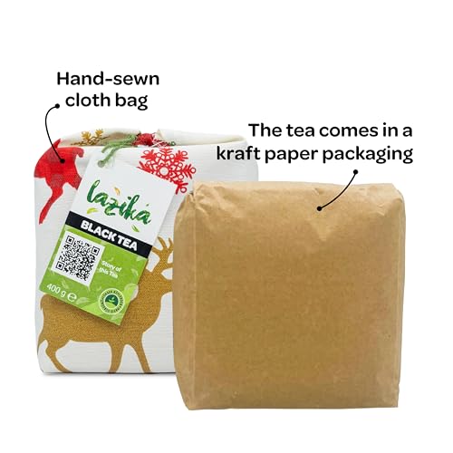 Image of Lazika Black Tea, Loose Leaf Tea, 14.1 Oz, English Breakfast Tea, Tea Gift for Tea Lovers with Gift Pack