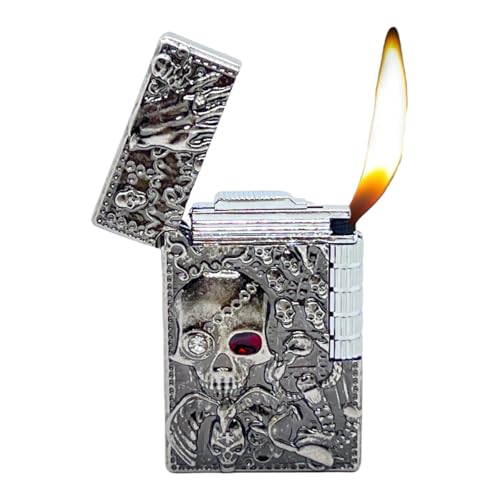 Encendedor Calavera de Metal Recarcable Estilo Gótico miniatura 1