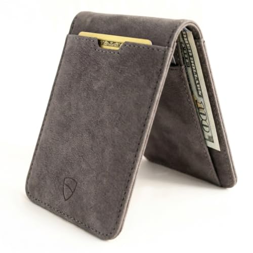 Image of Vaultskin MANHATTAN Slim RFID Blocking Bifold Leather Wallet for Men - Men's Leather Wallet, Front Pocket Minimalist Card Holder, Holds 9 Cards and Cash, Premium Italian Leather