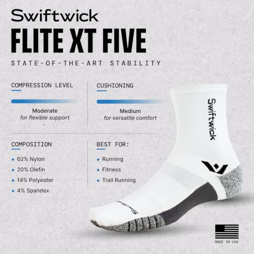Image of Swiftwick Flite XT Five Athletic Compression Crew Socks for Men & Women