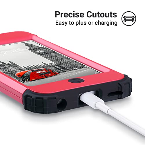 Ulak Compatible With Ipod Touch 7Th/6Th/5Th Generation Case With Screen Protector, Heavy Duty 3 Layer Hybrid Hard Pc + Soft Rubber Silicone Shockproof Anti Slip Cover For Ipod Touch 7/6/5 (Red) #TOP5