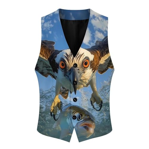 Catches Fish Men's Formal Suit Vest for Business Formal Or Casual Dress Waistcoat Wedding4