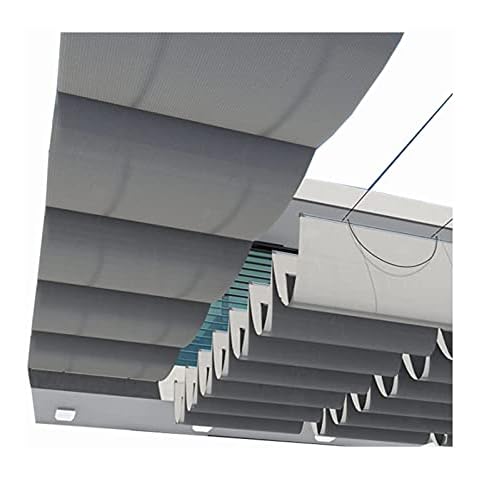 MHxin-CanopyShading Retractable Wave Shade Sail U-shaped Sunshade 95% Shading Rate Cover
