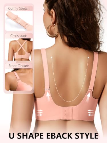 Image of COCOMARTS Jelly Bras for Women No Underwire Scalloped Push Up Wireless Bralettes Seamless Soft Comfort Everyday Tshirt Bra