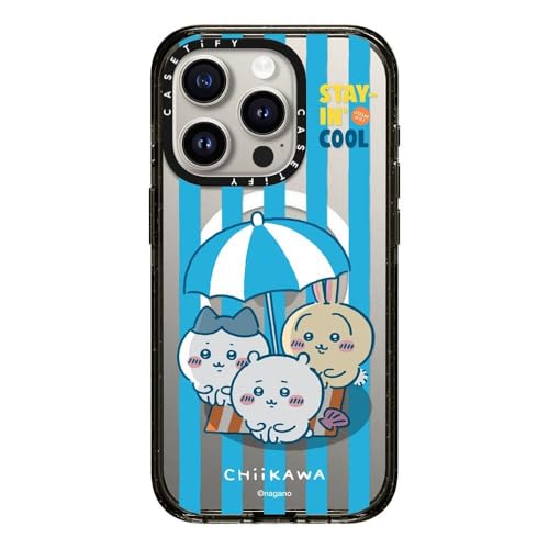 CASETiFY MagSafe �Ή��C���p�N�giPhone 15 Pro �P�[�X [MIL�K�i���� (4x MIL-STD-810G) / 2.5m����̗����������N���A / Chiikawa Co-Lab] - �N���A �u���b�N - Chiikawa 