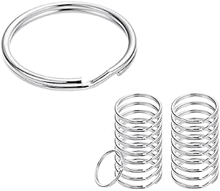 CORTNEY 100 Pack Small Keyring Rings Hoops, 25mm /0.99 Inch Silver Round Metal Split Rings for Home Keys Organization and Craft Making