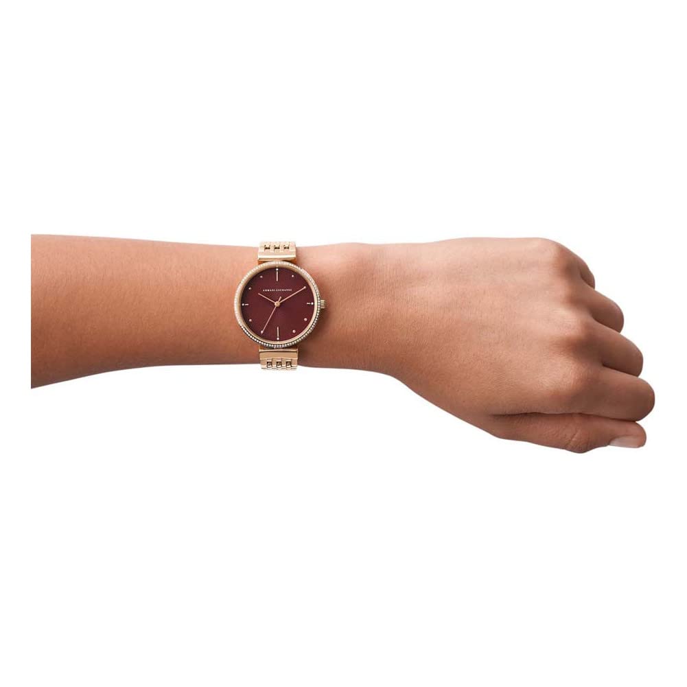 Armani Exchange Orologio da donna, Movimento al quarzo a tre lancette e cassa da 36 mm con cinturino in acciaio inossidabile