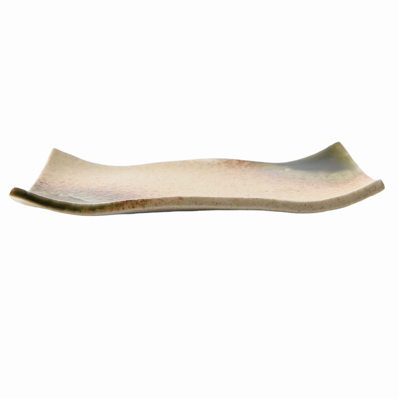 ???????(Setomonohonpo) Iga Oribe Tatara Shaped 7.0 Inch Rectangular Plate [4.8 x 7.1 x 0.7 inches (122 x 180 x 18 mm)] | Small Japanese Tableware