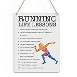 Running Gifts for Women Inspirational Quotes Cross Country Running Gifts Rustic Wall Decorations Motivational Farmhouse Wall Hanging Decor Best Team Gift Wood Plaque for Home Office