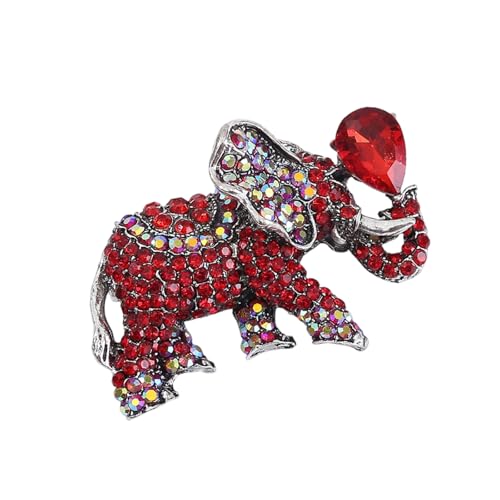 Fashion Elephant Brooch Adorned with Sparkling Rhinestones for Fashion Enthusiasts Seeking Stylish Symbolic Elephant Jewelry Gif