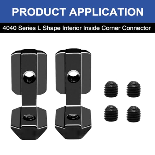 Image of 26pcs Seekliny 4040 Extrusion Connector Bracket Joint Extruded Aluminum Hardware T-Slot Accessories V-Slot with Screws for 8020 Aluminum Profile 3D Printer Accessories Black