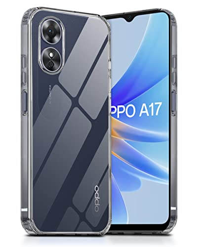 Image of WOW IMAGINE Crystal Clear Transparent Back Case Cover for Oppo A17 | Full Device & Camera Protection Shockproof TPU | Flexible Silicone Back Cover Case - Transparent