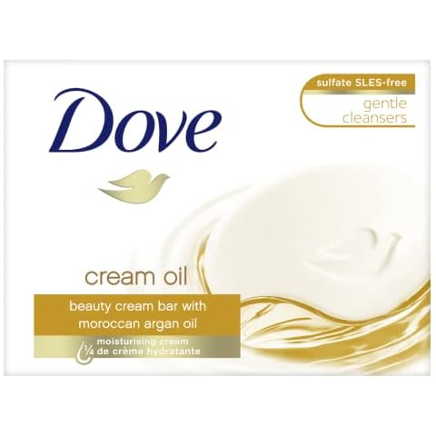 Dove Seifenstück Cream Oil Handseife mit 1/4 Feuchtigkeitscreme und marokkanischem Arganöl 100 g 1 Stück Cover