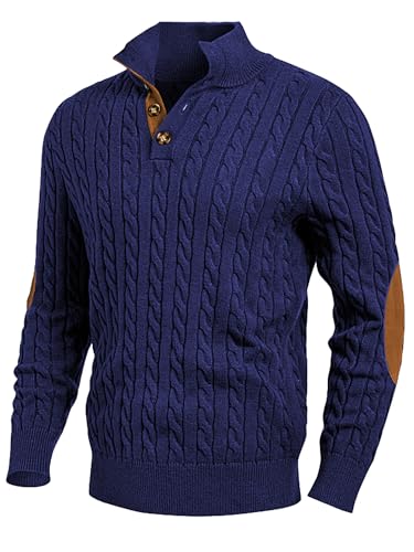 JMIERR Men's Cable Knit Pullover Sweater