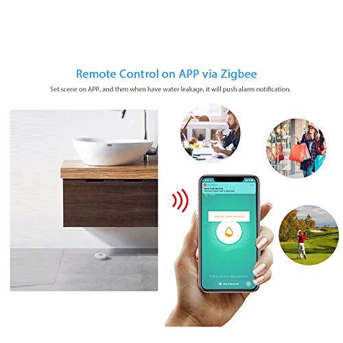 Gfhfg Zigbee Home Water Leak Sensor Flooding Detector Water Leakage Detection Alert Water Level Overflow Alarm Tuya Life App Remote Control With Ifttt #TOP1