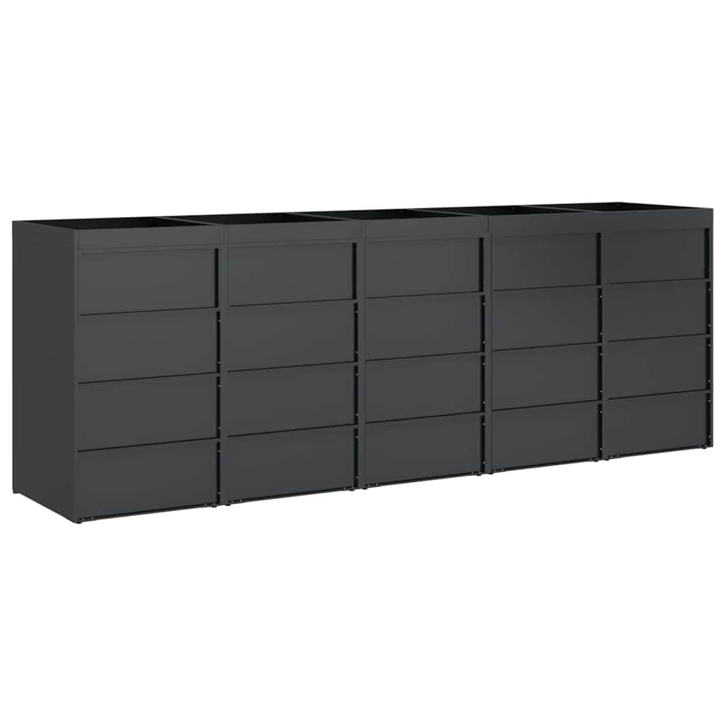 Genérico Almacenamiento de Cubos Wheelie para 3 Cubos Antracita,Casa y jardín,Productos del hogar,Accesorios para contenedores de residuos,Soportes para contenedores de residuos-3394786