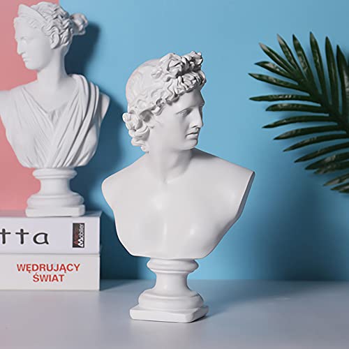 Estatua clásica griega blanca David de 11.8 pulgadas en resina miniatura 3