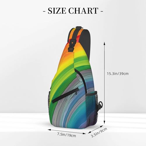 Mochila cruzada con estampado de rayas color arcoíris miniatura 3