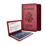 Welmy Leather Passport And Vaccine Card Holder Combo, Passport Holder With CDC Vaccine Card Slot...