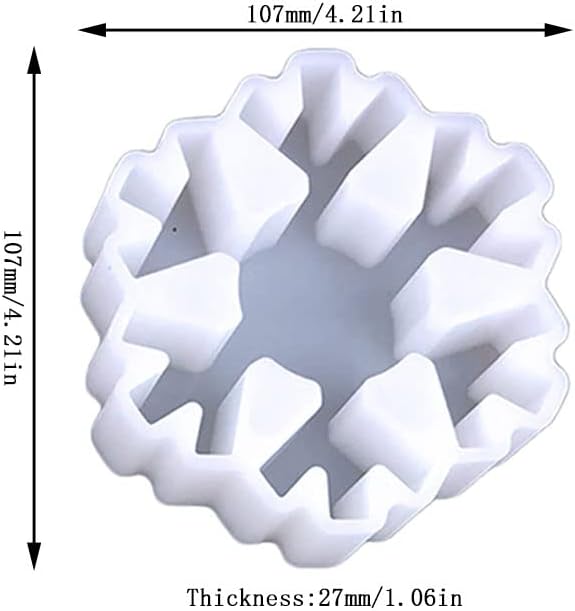 Miniatura 2 de Molde de silicona Freshie de coche con forma de copo de nieve de Navidad para hacer perlas de aroma de jabón Freshie, colgante, vela, resina