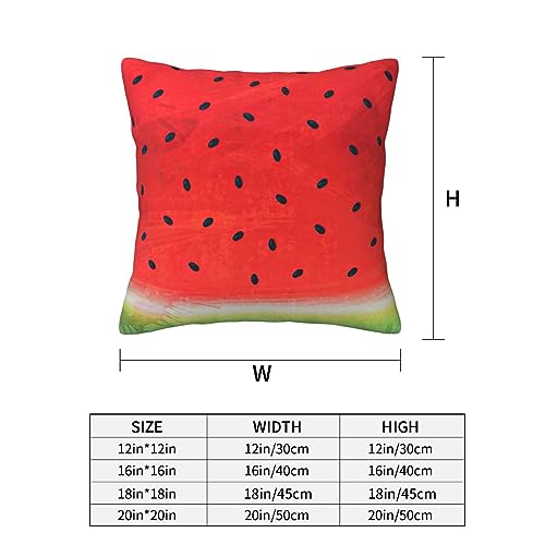 Housse de coussin pastèque rouge 50x50 cm douce pour canapé et salon - 6
